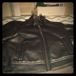 Black rivet faux leather